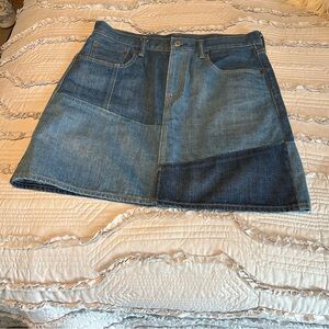 Fantastic Levi denim patchwork skirt!